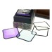 Large set of various color glass filters heavy box 120x120mm quality