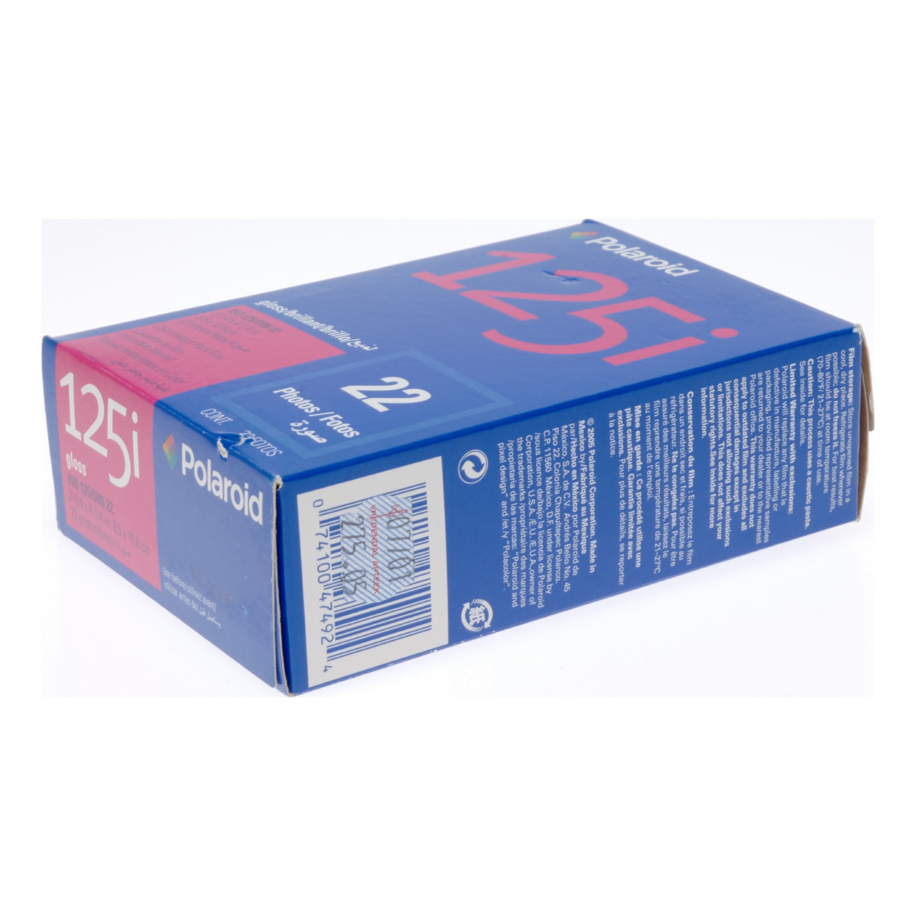 Film Polaroid 125i Silk – Pack De 10 Photos, Type 100, Exp 02/2009