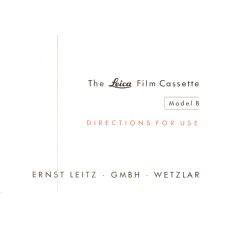 The leica film cassette model b user instruction manual