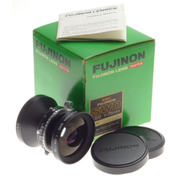 FUJINON SWD 1:5.6 f=75mm COPAL SHUTTER 4x5 WIDE ANGLE LENS BOXED MINT CAPS SINAR
