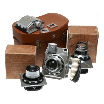 Linhof Technika Press 23 film camera 6x9 biogon, planar, Sonnar lens set