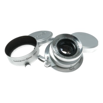 Ernst Leitz Wetzlar Summaron 1:3.5 f=3.5cm lens M39 to Leica M adapter hood caps