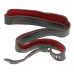 Luigi Crescenzi Leica M camera black leather red suede neck strap