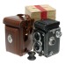 Rolleiflex TLR Zeiss-Opton Tessar T 3.5/75 filters lens hood caps conversion kit flash leather cases boxed