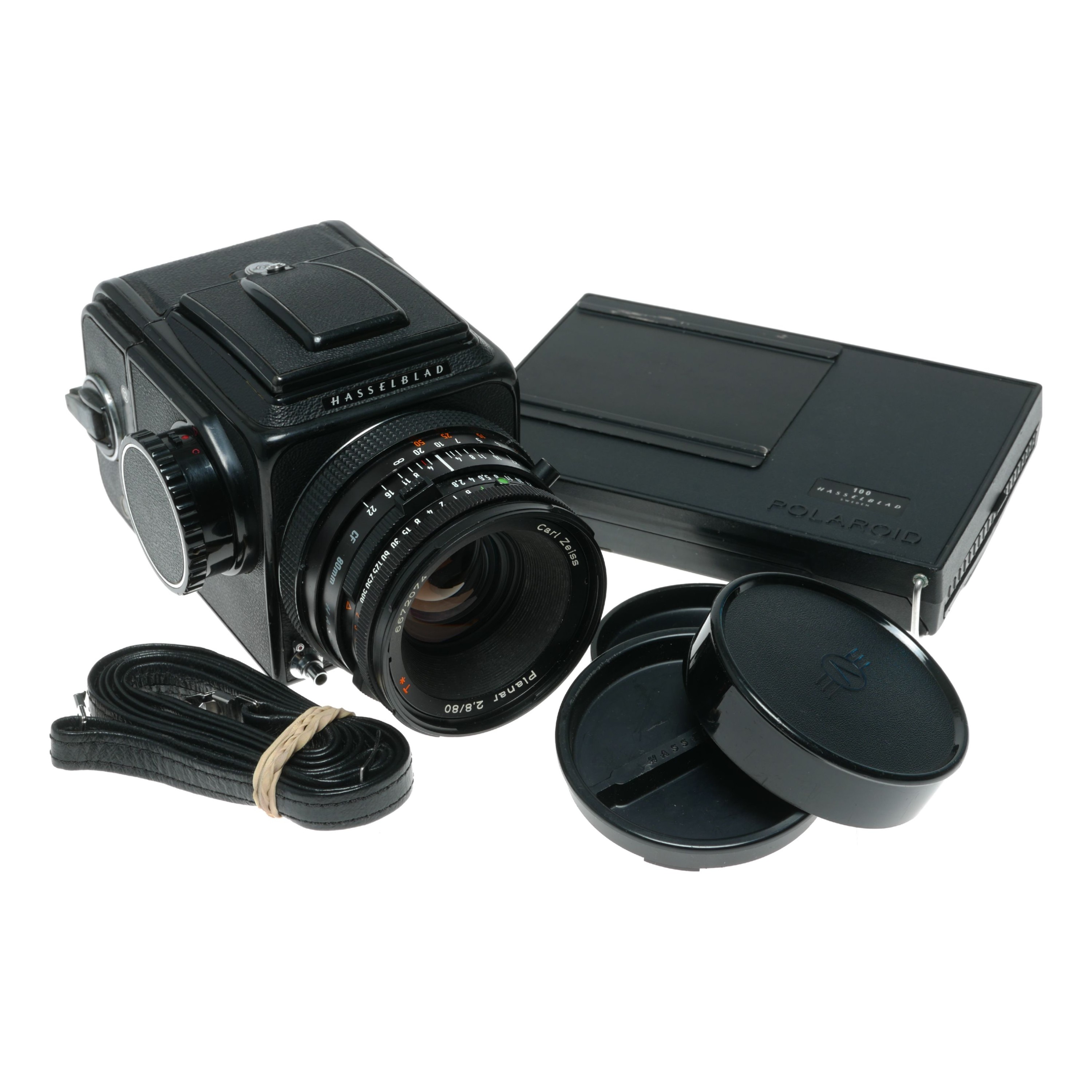 Hasselblad 500 C/M black roll film 6x6 Zeiss Planar 2.8/80 T 100