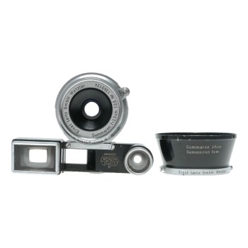 Leitz Wetzlar Summaron f=3.5cm 1:3.5 Leica M RF camera lens goggles shade hood