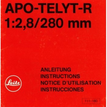 Leica apo-telyt-r 280mm lens instruction manual