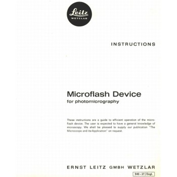 Leitz microflash photomicrography instructions manual