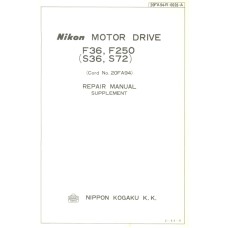 Nikon kogaku motor drive f36 f250 s36 s72 repair manual
