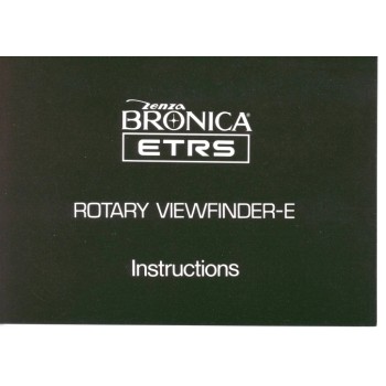 Bronica rotary view finder e user instruction manual