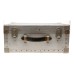 Vintage Aluminum Camera Trunk Hard Case with Leather Handle