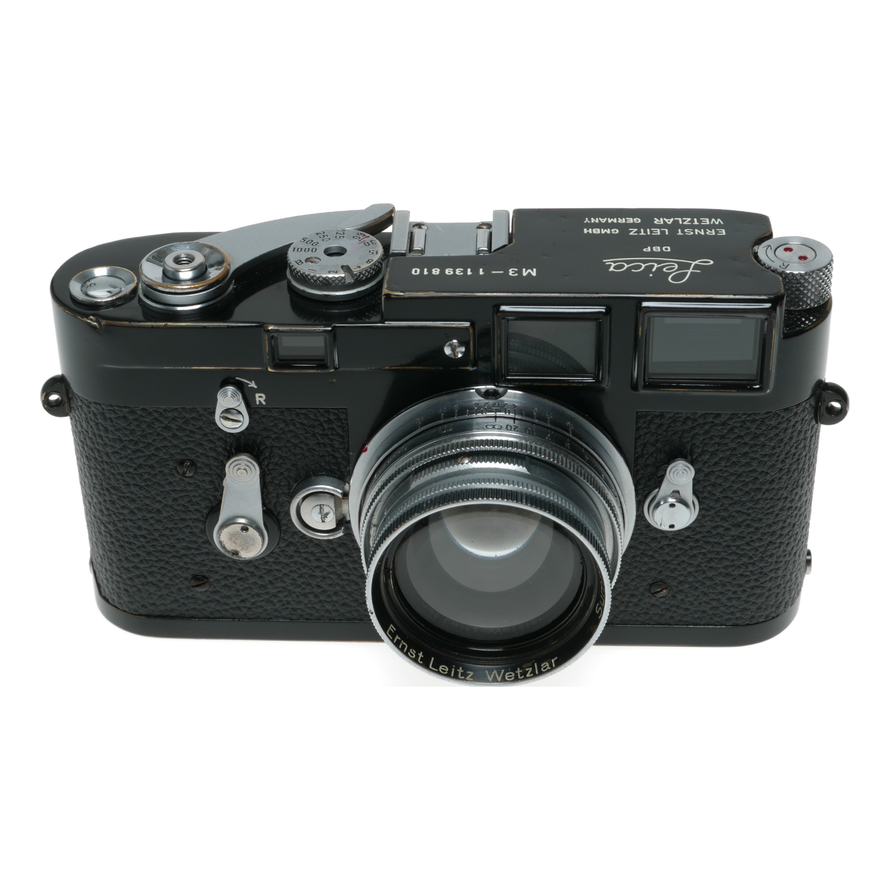 Buy leica m3 film camera black re paint summitar 5cm f2 lens