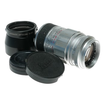 Leica Elmarit 90mm f/2.8 LTM LTM/M39 Silver camera lens
